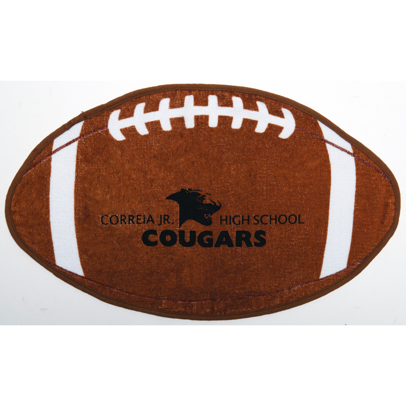 Fiber Reactive Football Shaped Sport Towel (Screen Print)