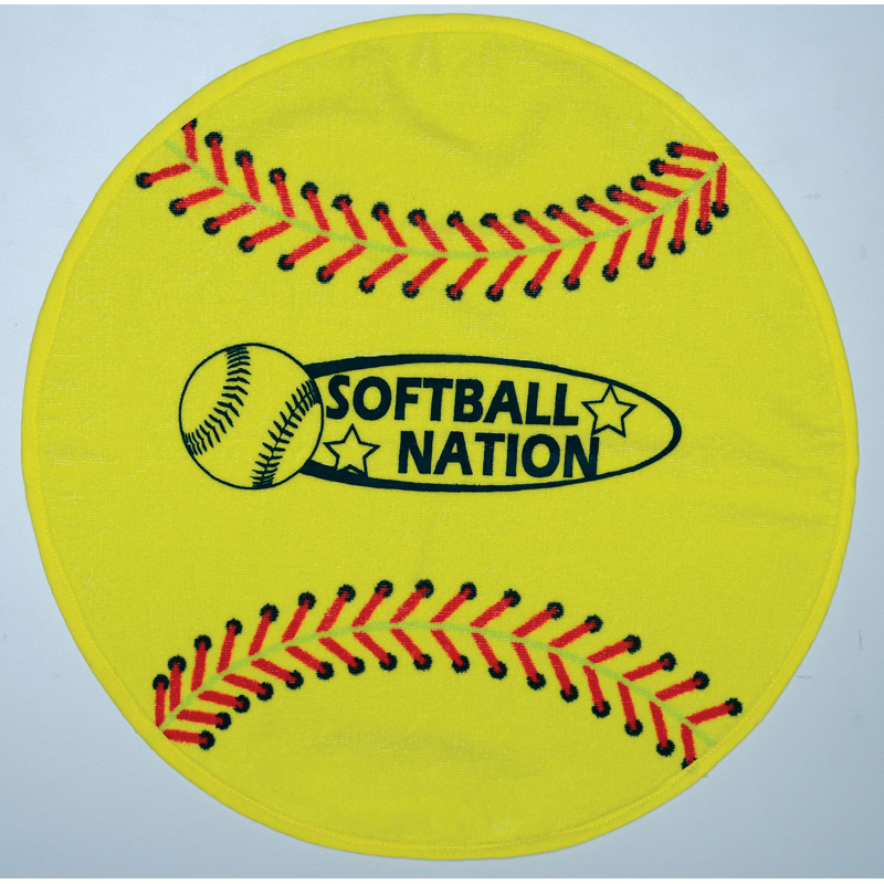 Fiber Reactive Softball Shaped Sport Towel (Screen Print)