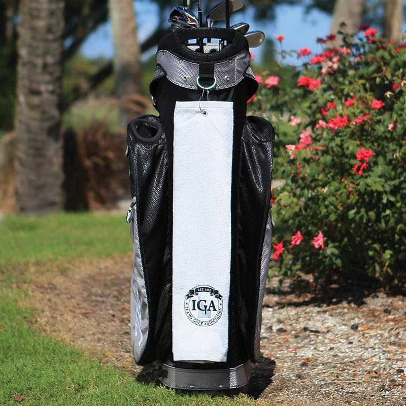 Diamond Collection Golf Towel w/ Tri-Fold Grommet (Screen Print)
