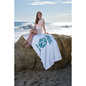 Platinum Collection White Beach Towel (Screen Print)