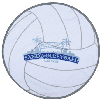 Fiber Reactive Volleyball Shaped Sport Towel (Screen Print)